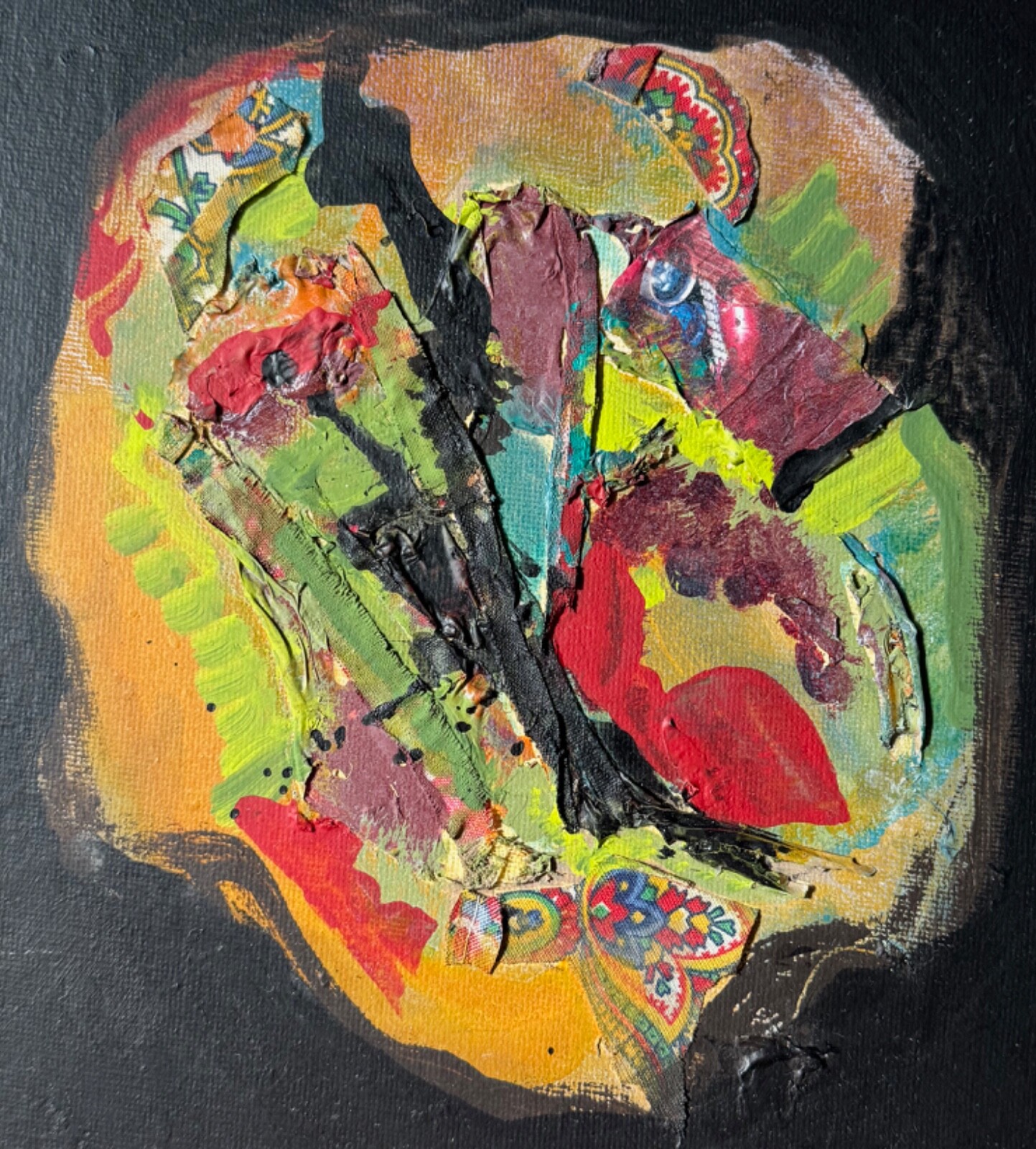 Contemporary Mixed Media Multi-Color Abstract Acrylic Painting Modern Art – G