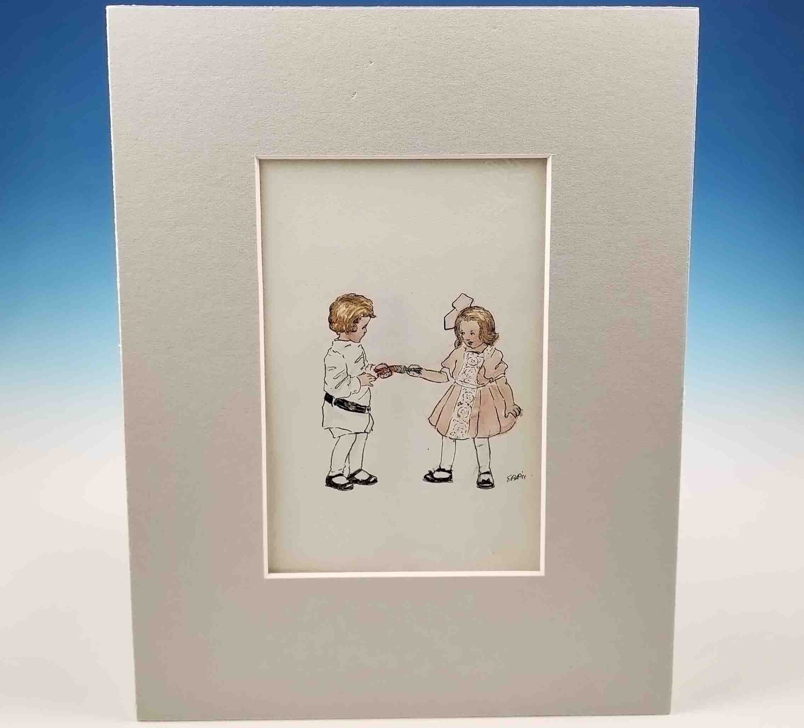 Early Original Edith Ballinger Price Watercolor Painting Illustration Art 1911