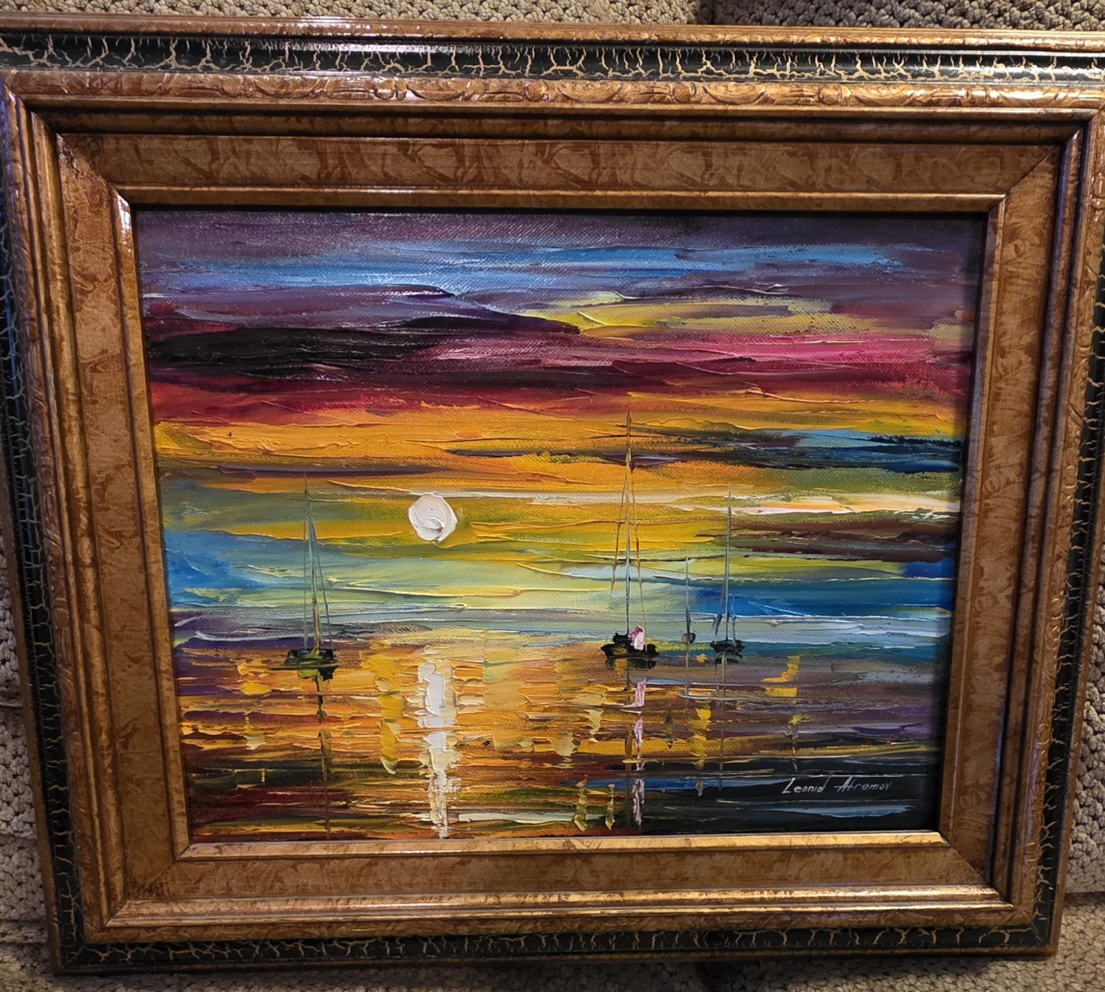 Leonid Afremov Original 11″x14″x3/4 Medium Oil On Canvas Titled «Cyprees Wind».