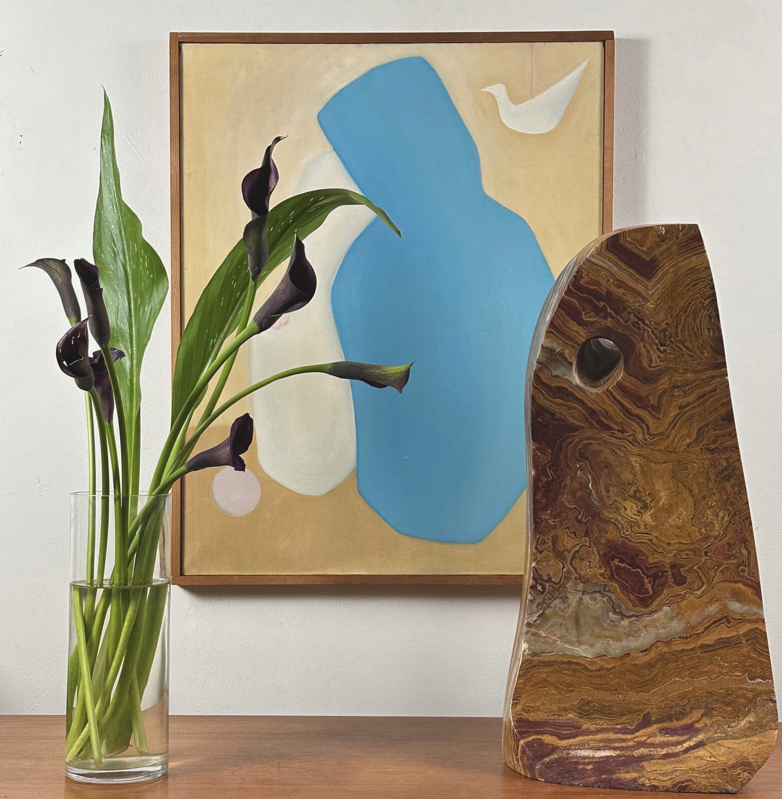 Vintage Modernist Abstract Biomorphic Still Life, Signed (c. 1960, OOC)