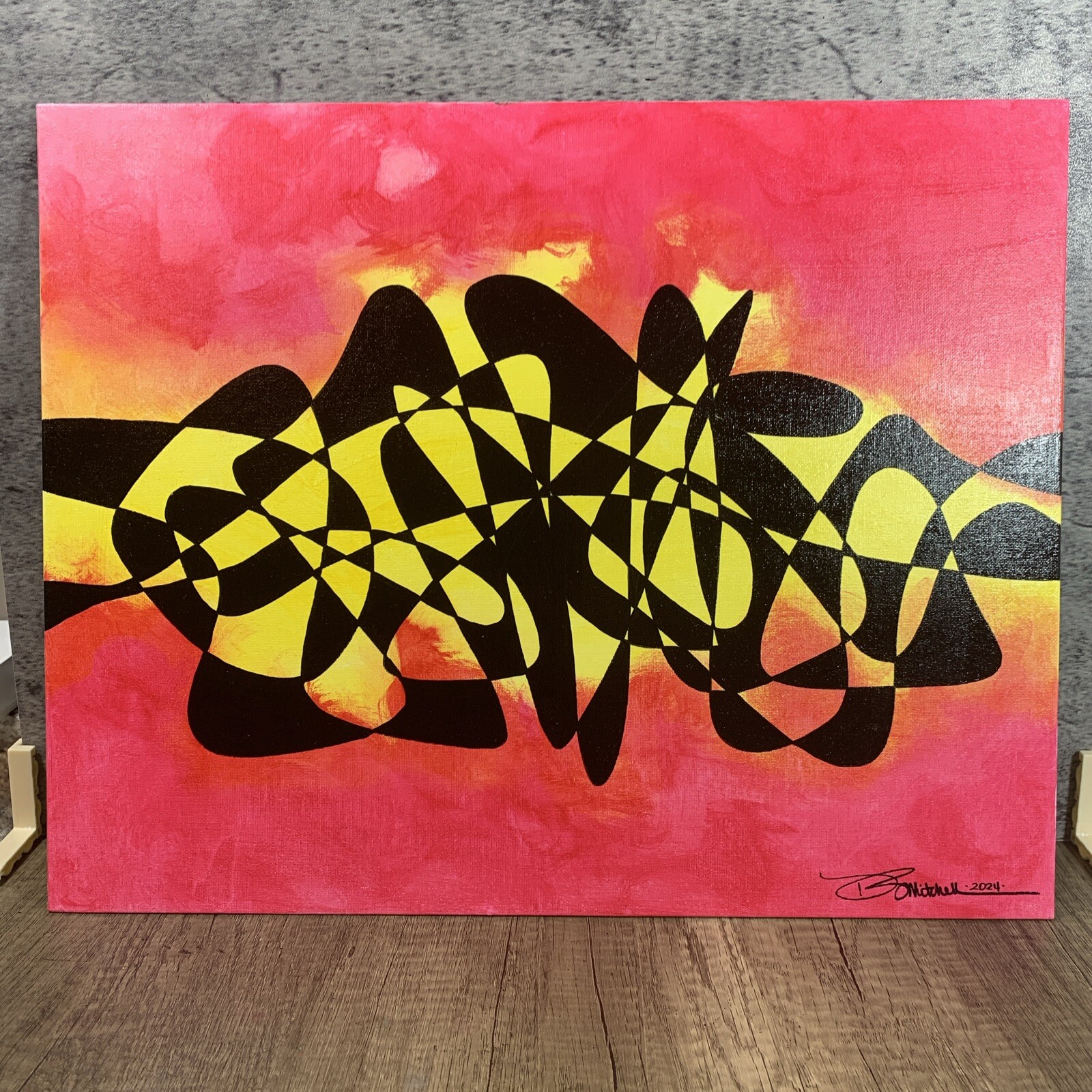 Original Abstract Acrylic Painting 11″ x 14″ Handmade Home Decor Canvas Panel