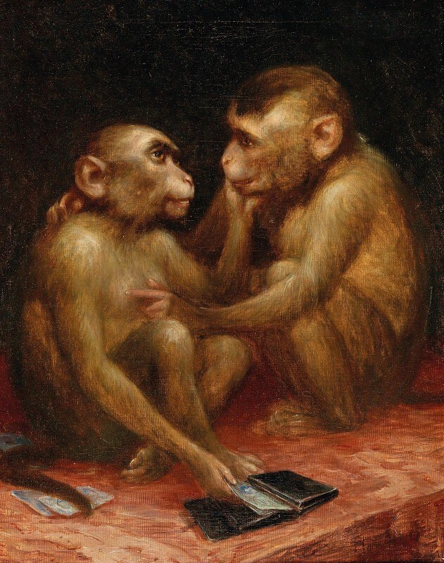 stunning oil painting handpainted on canvas-Monkey Business
