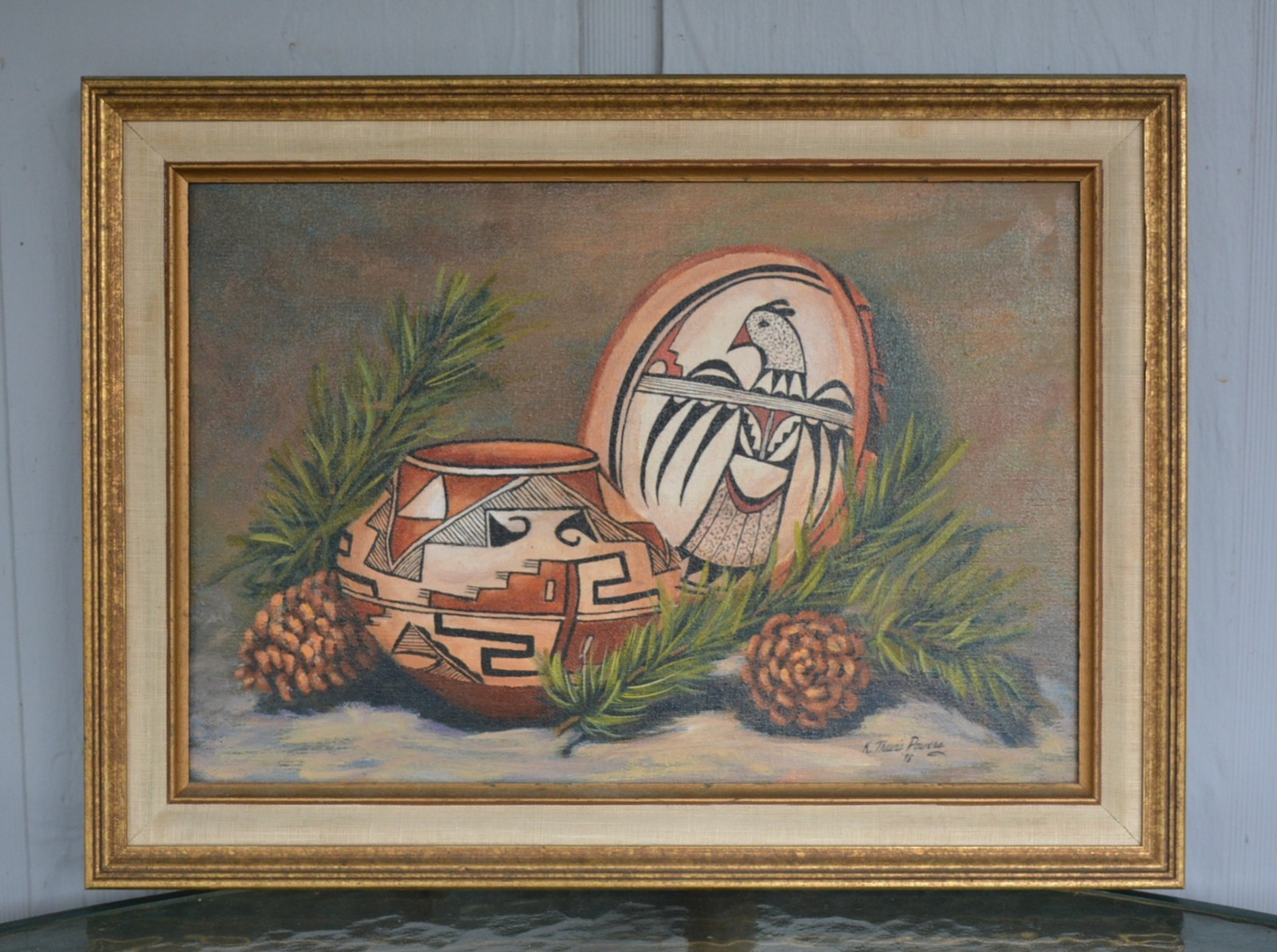 K Travis Powers – Oil Painting – Acoma Hopi Pueblo Pottery – Santa Fe Artist
