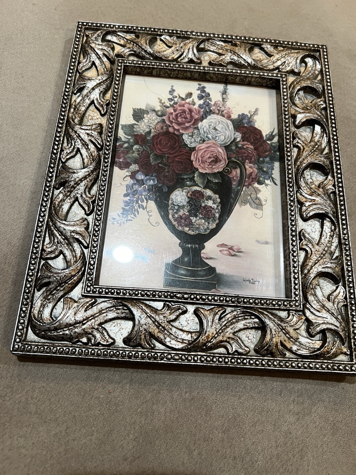 Framed Floral Print Painting