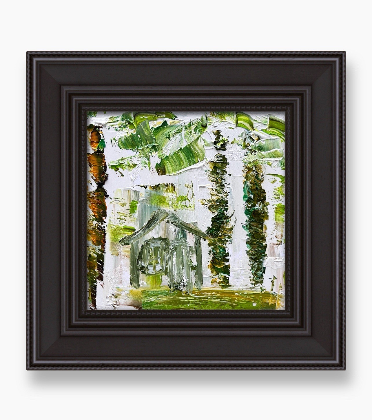 Caribbean Palm Cottage Painting • Relaxing Tropical Art • Modern Home Decor Gift