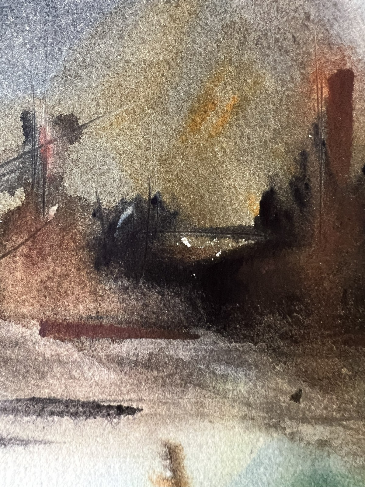 An Inland Waterway–Medium Size Watercolor–Charlotte Hoffman–Mid 20th NY Artist
