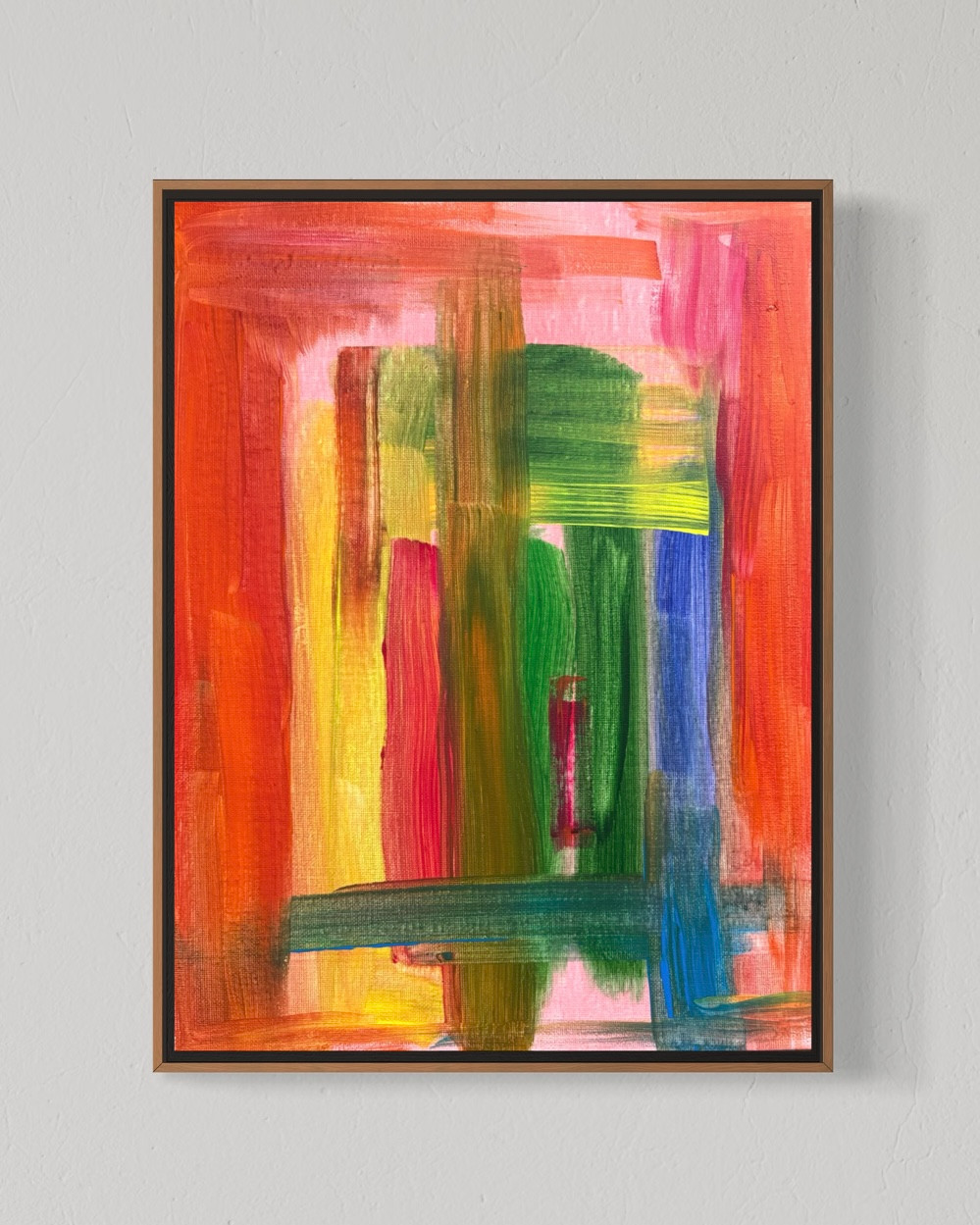Original Marriage Of Colors 12×16 Canvas Acrylic Colorful Abstract Home Wall Art
