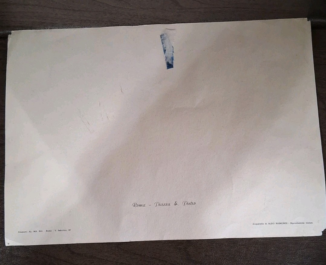 Vintage Set Of (3) Rome Watercolor & Ink Street Paintings c1970 13×9