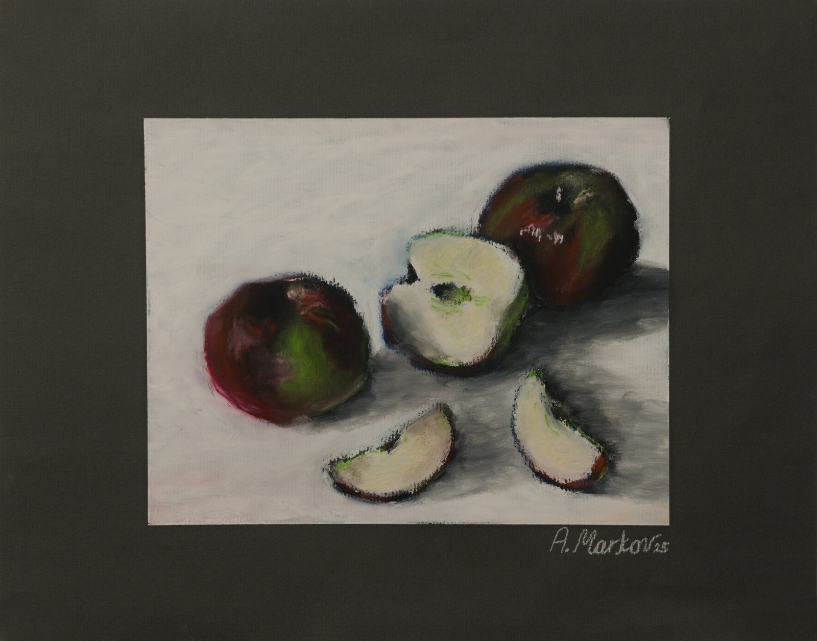 Original 14×11 Expressionist Modern Apples – Separation