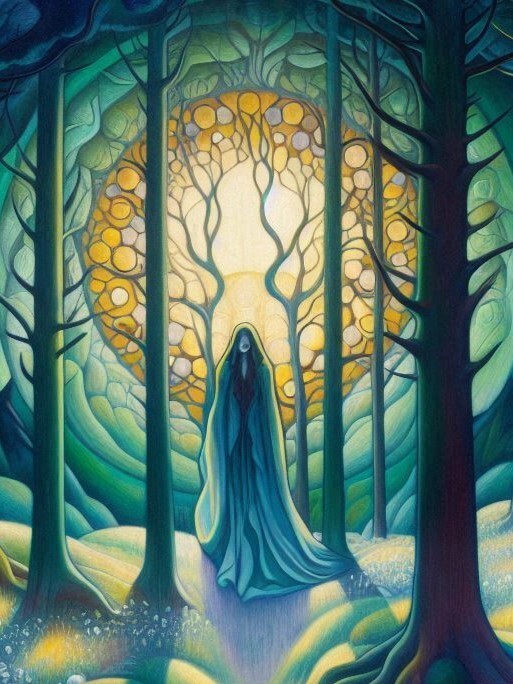 Full Moon Meditation 1st Edition Mystical Realm Compendium Print ACEO ATC