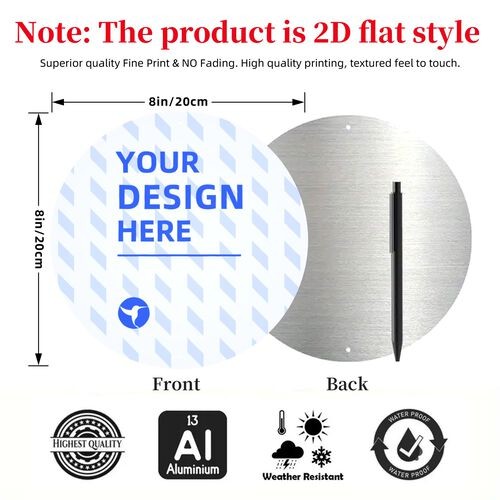 Vintage Fishing Pattern Hook Design Round Aluminum Wall Decor