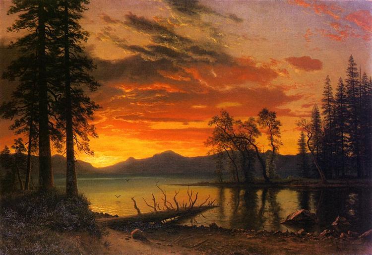 stunning oil painting handpainted on canvas-Sunset over the River
