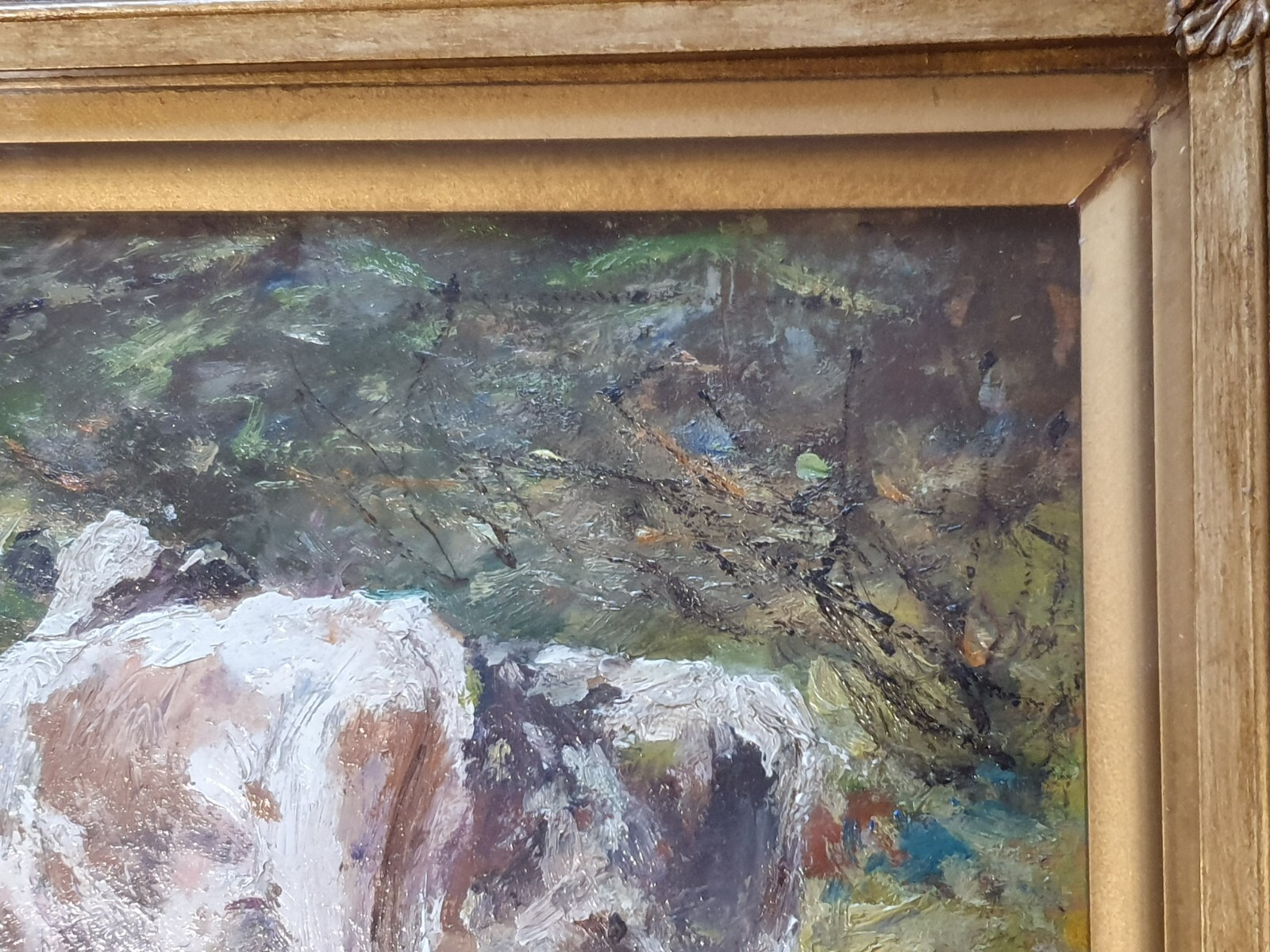 George Smith – British Impressionist – oil painting with cows -circa 1930
