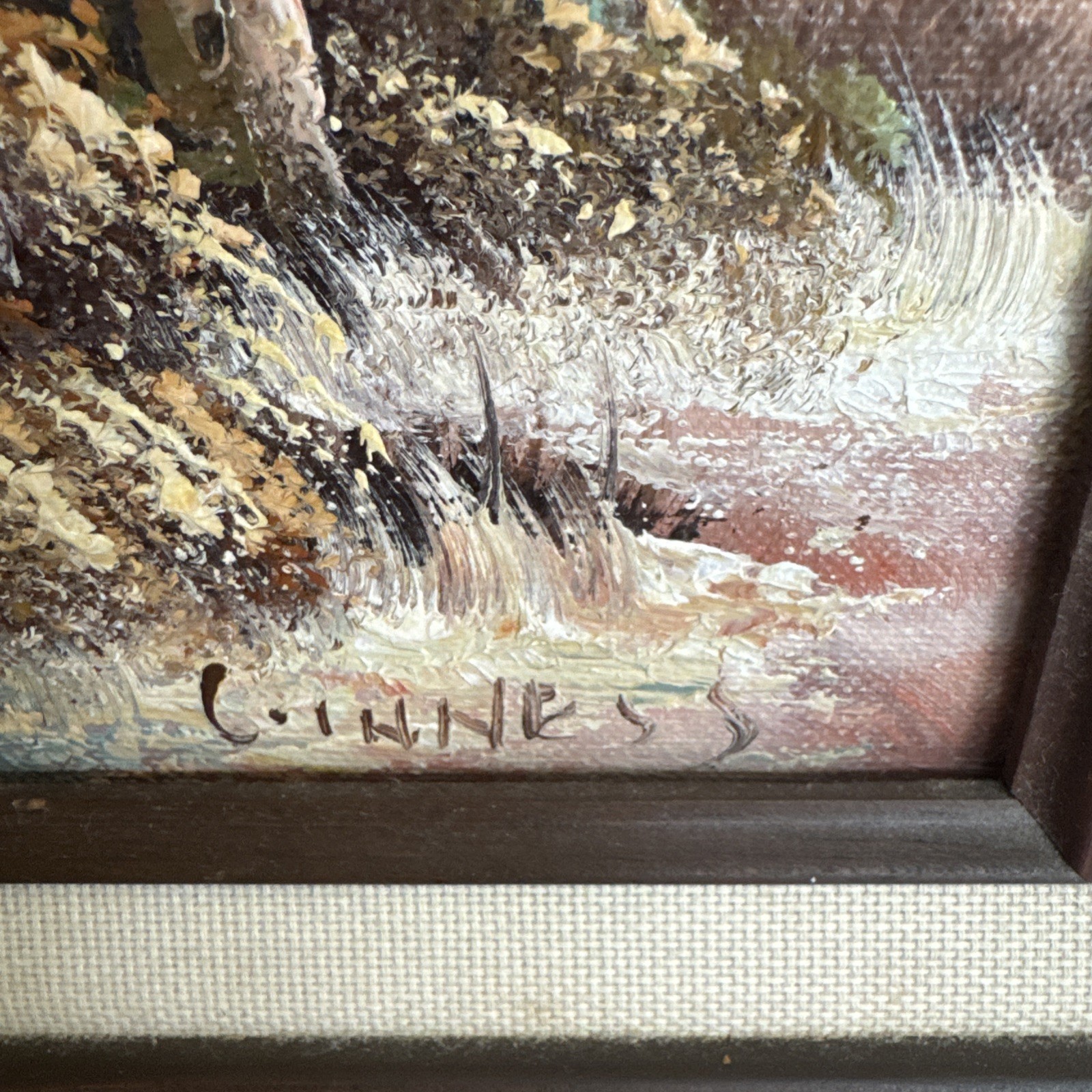 Original C. Inness Antique landscape painting Clara Inness Framed 10” X 8”
