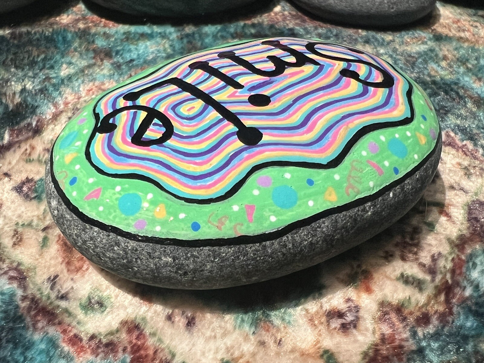 Acrylic Hand Painted Smile Rock