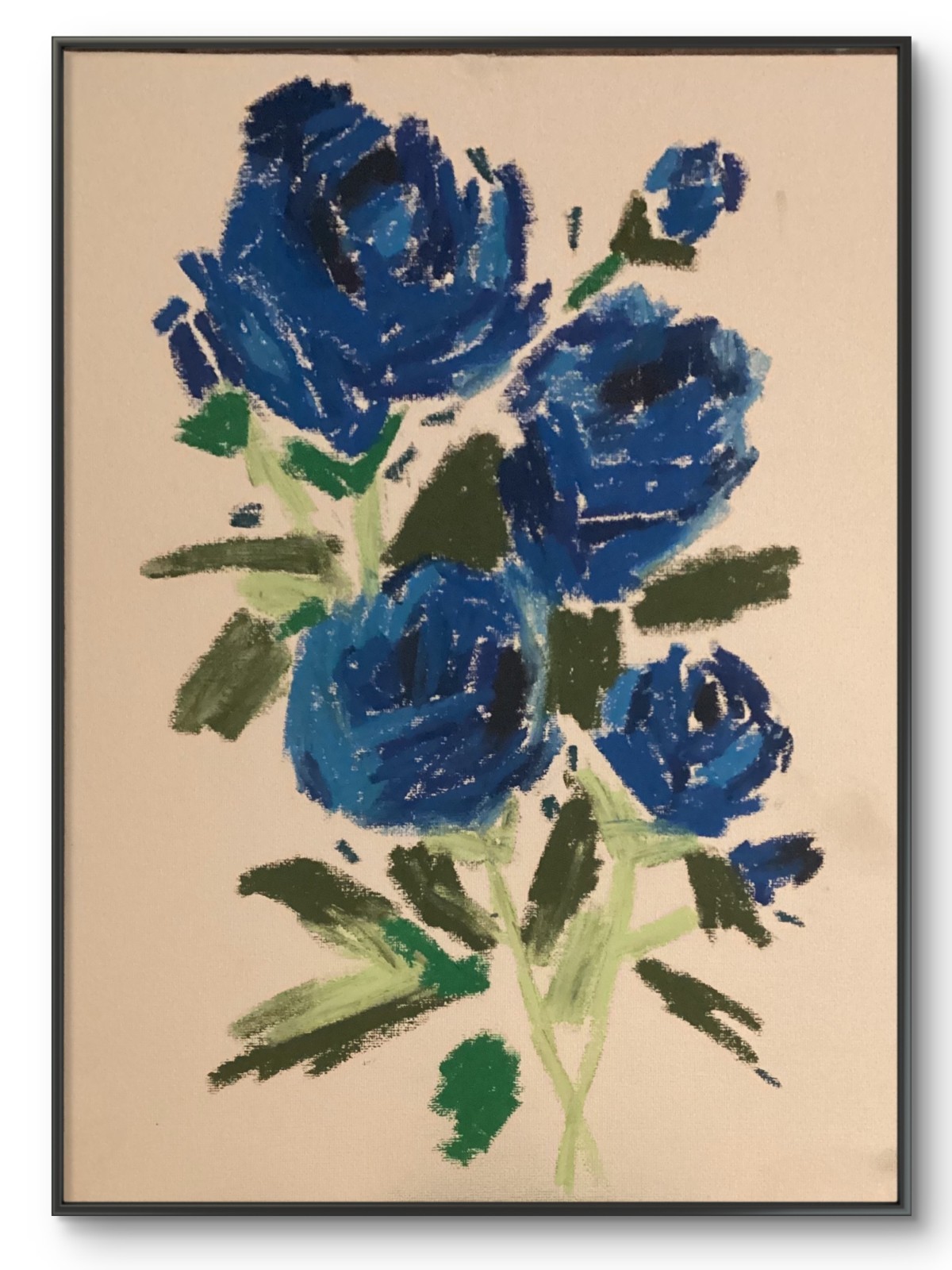 Modern Blue Flowers Bundle Original Art 11 by 14 Canvas Panel