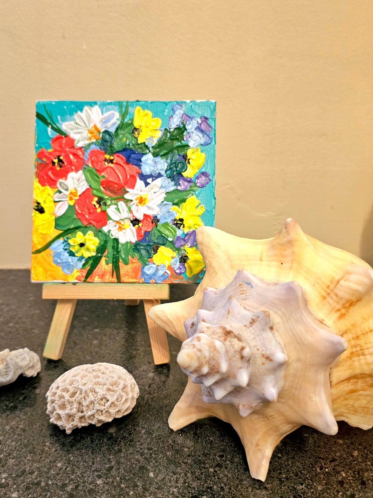 Bouquet of flowers in acrylic original Painting Flowers Art Still life