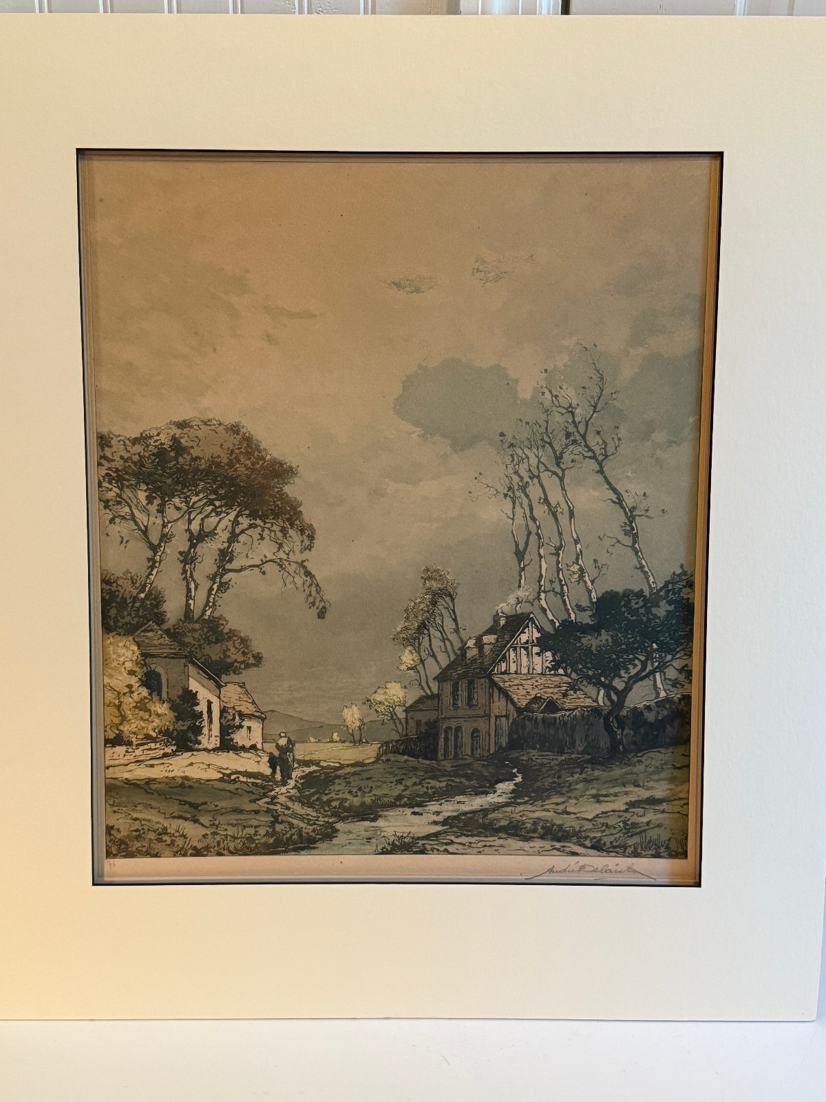 Antique 1925 Andre Delaistre Art Handcolored Signed & Numbered Engraving French