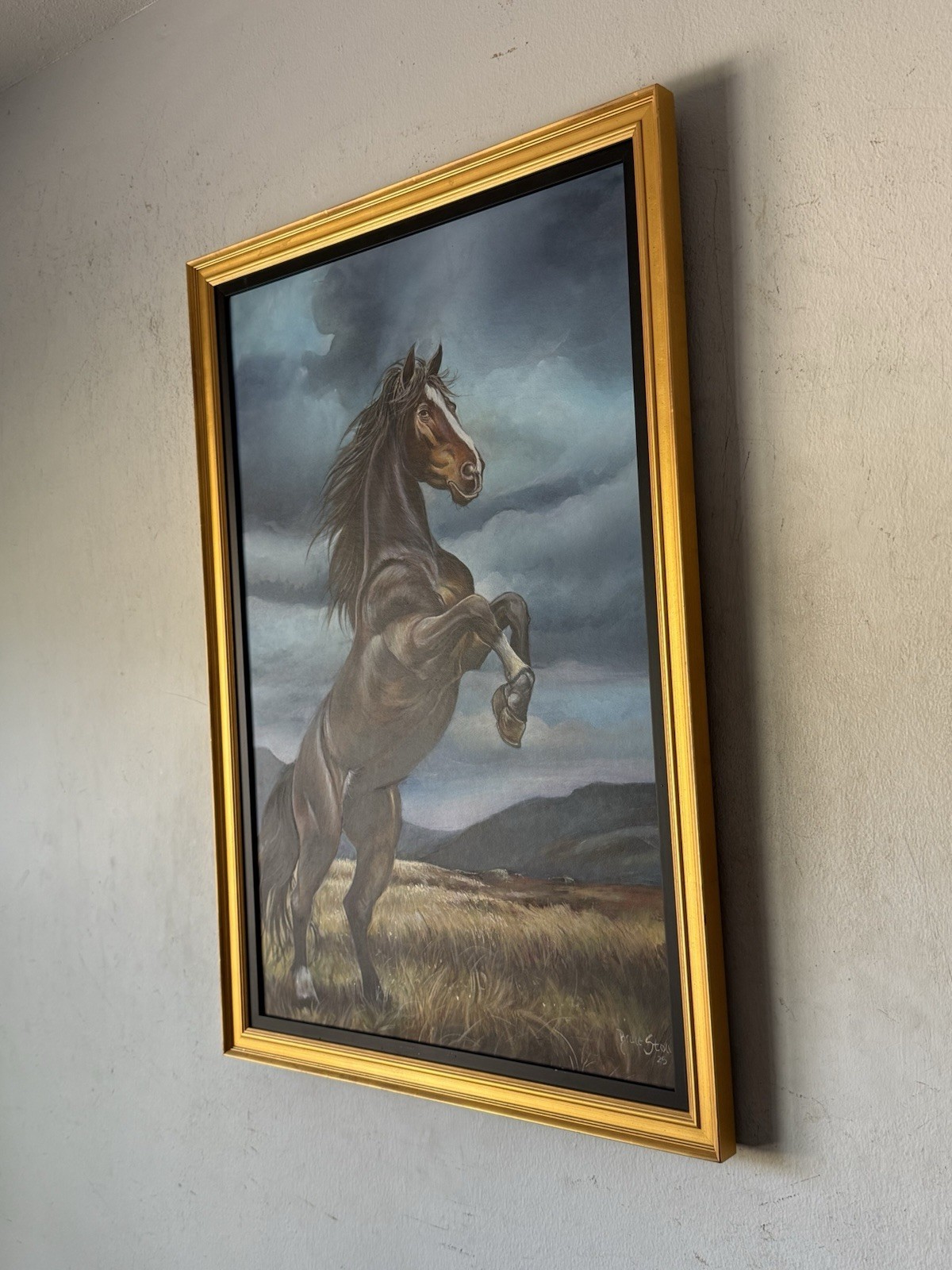 BRUCE STOLL WILD STALLION HORSE IMPRESSIONIST OIL PAINTING WESTERN EQUESTRIAN