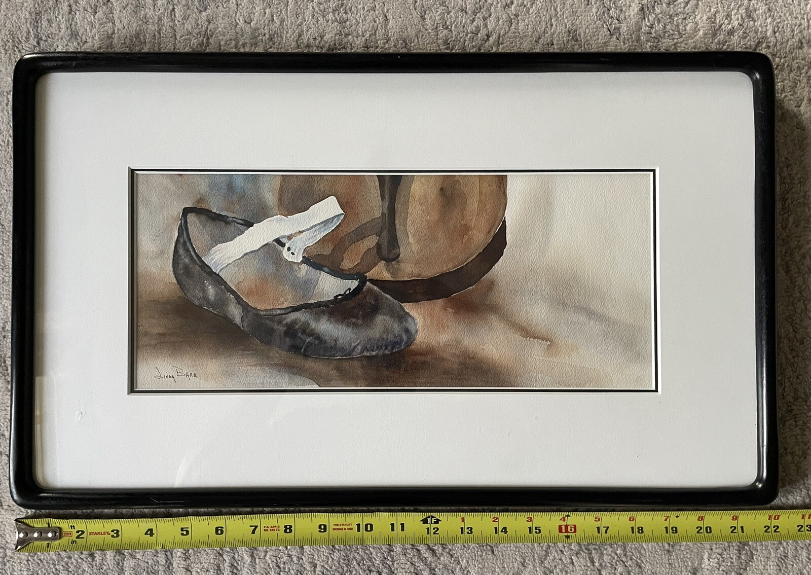 Listed Artist Linda Barr, Chadsford Pa. “Ballet Shoes” Original Watercolor