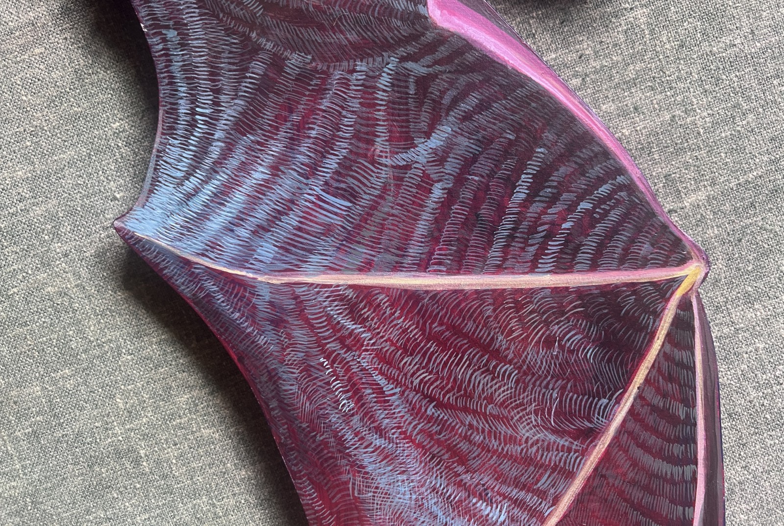 VAMPIRE BAT WINGS 💜 PAINTING Wood Panel HALLOWEEN Decor Hand Cut FINE ART 32.5″
