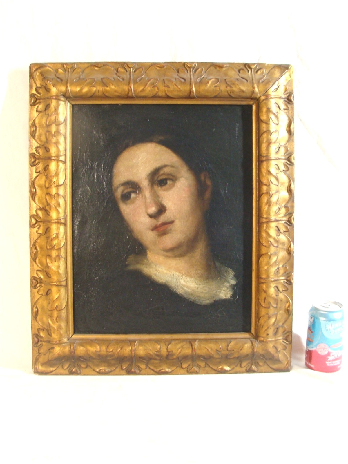 Antique 1864 German Wilhelm Von Linderschmit Portrait of Woman Painting
