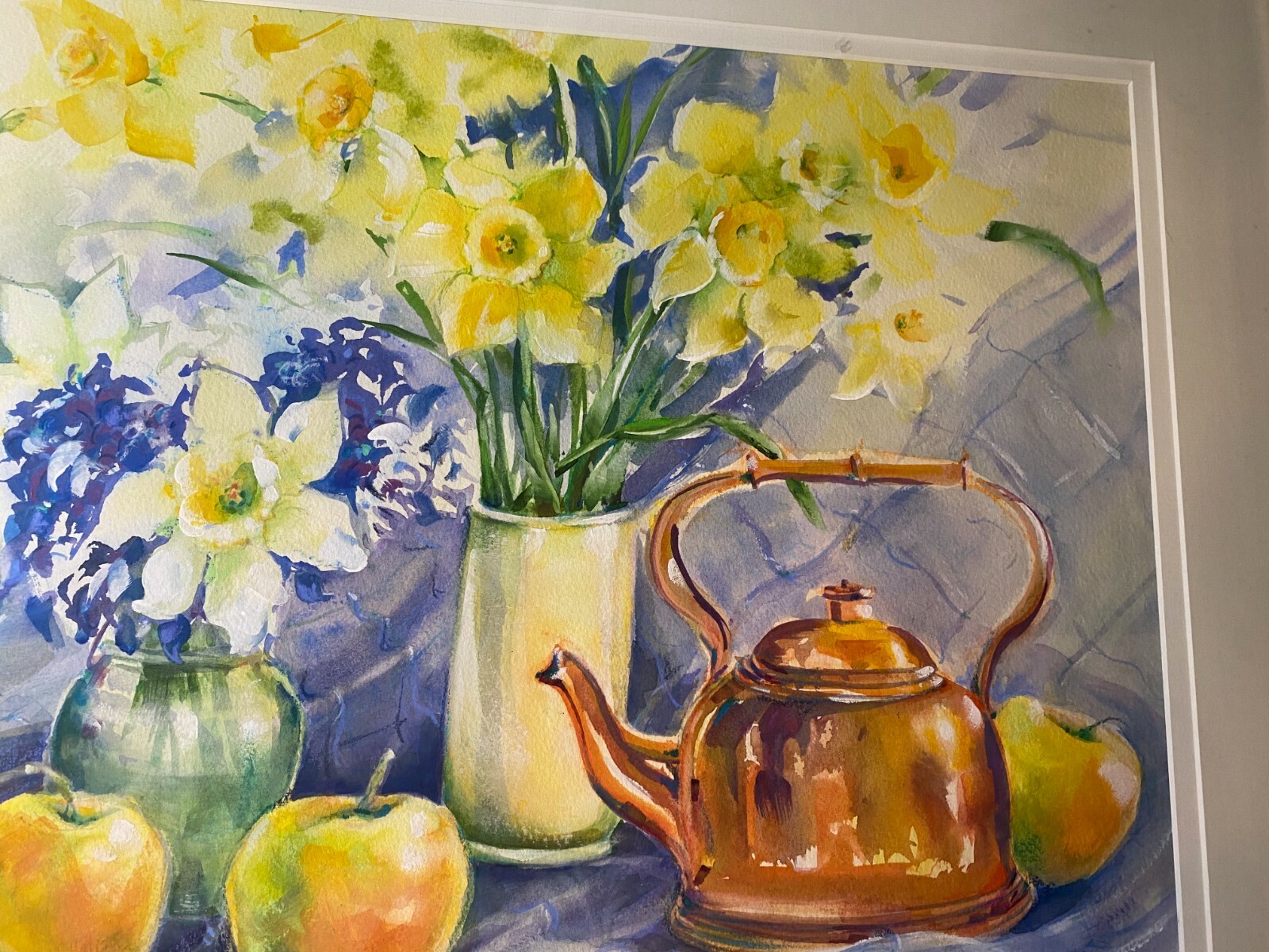 Joseph Hoover (b1939) «Copper Kettle» Watercolor And Acrylic Painting – Framed