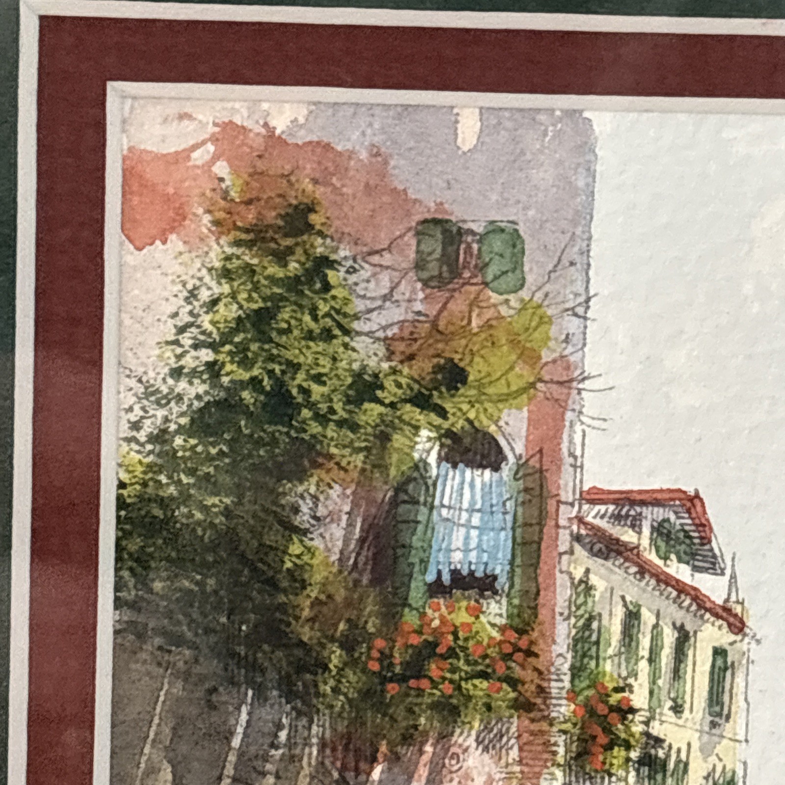 Venice Paintings Pair Signed Watercolor Gold Frame Vintage Canal Gondolier
