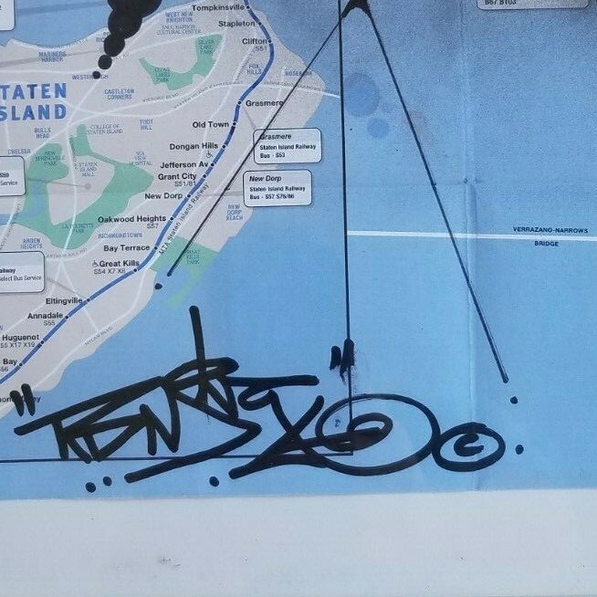 NYC Subway Map w/ Graffiti, «Graff is Art» Signed