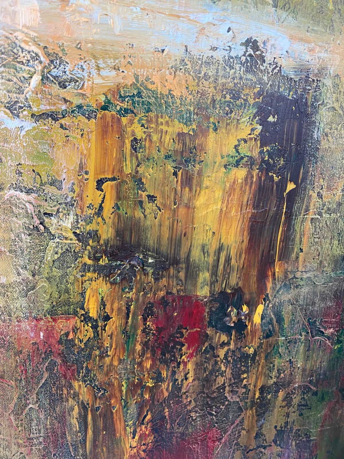 Abstract Landscape Painting Neutral Earth Tone Canvas Original Modern Art 50×50″
