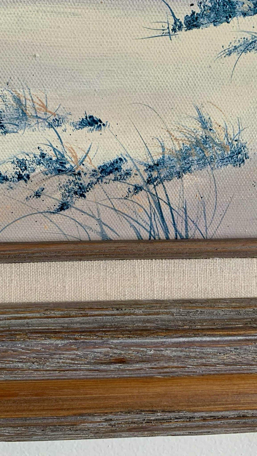 Vintage Sunrise Seascape Beach Front Oil Painting On Canvas Signed HARRIS Artist