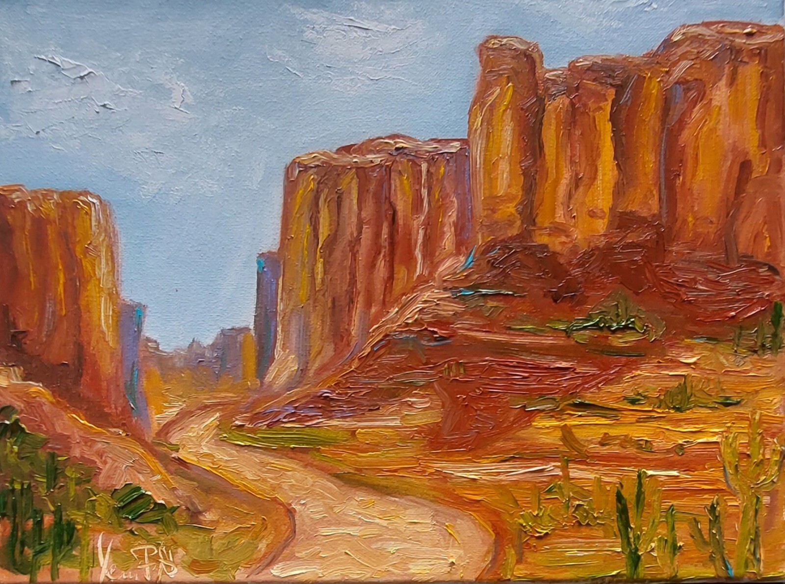 Oil original painting on canvas 16×12 inches Monument Valley Arizona