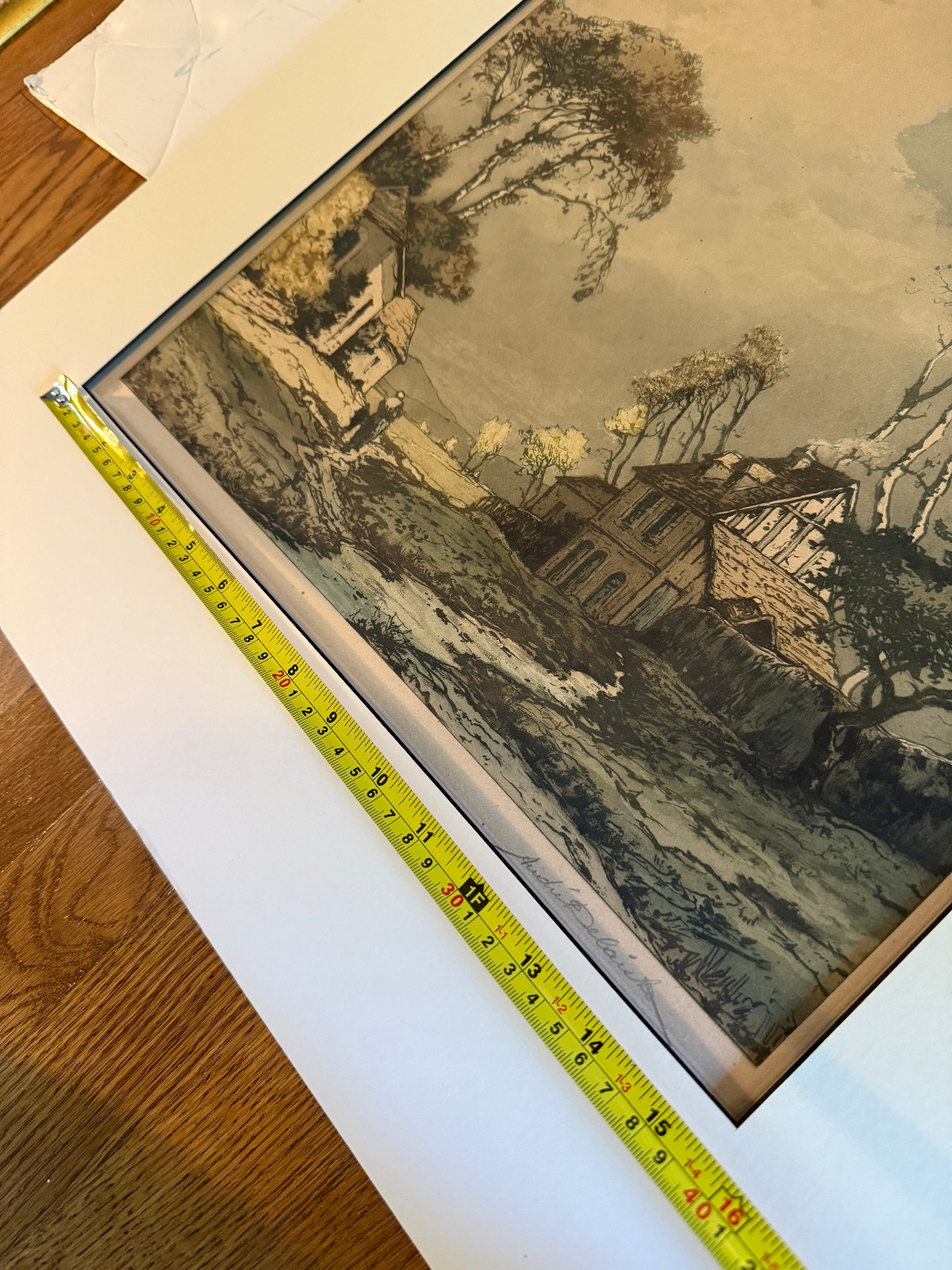 Antique 1925 Andre Delaistre Art Handcolored Signed & Numbered Engraving French
