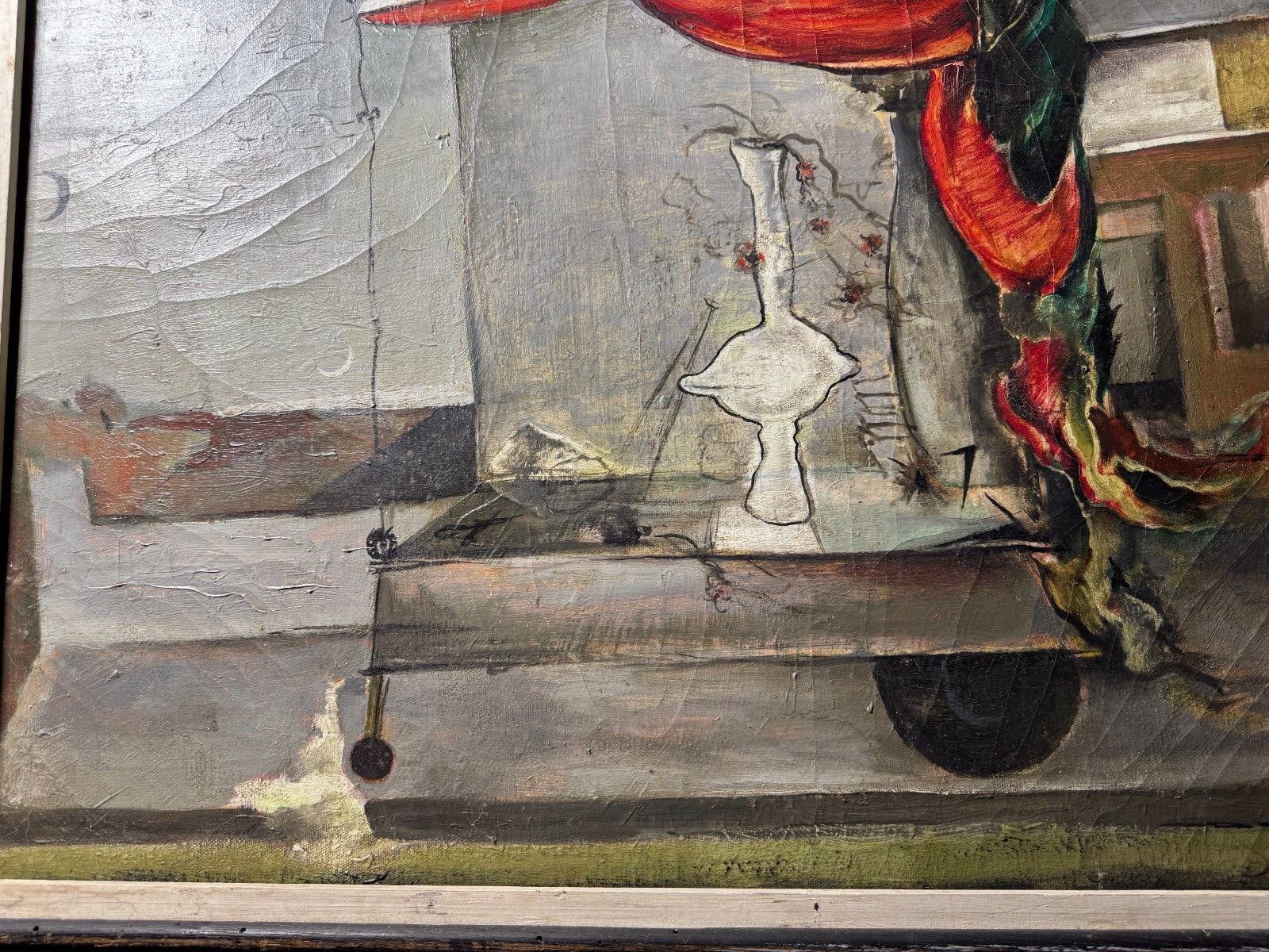 Large William Hugh Ferguson (1905 – 1985) «Abandoned Flower Cart» Oil Painting