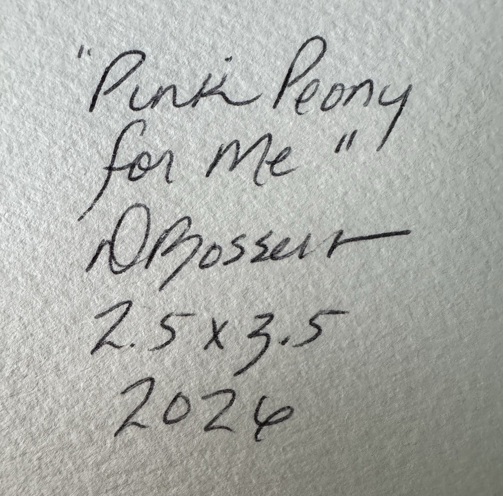 ACEO “Pink Peony For Me” Watercolor By DBossert Features Floral Peony