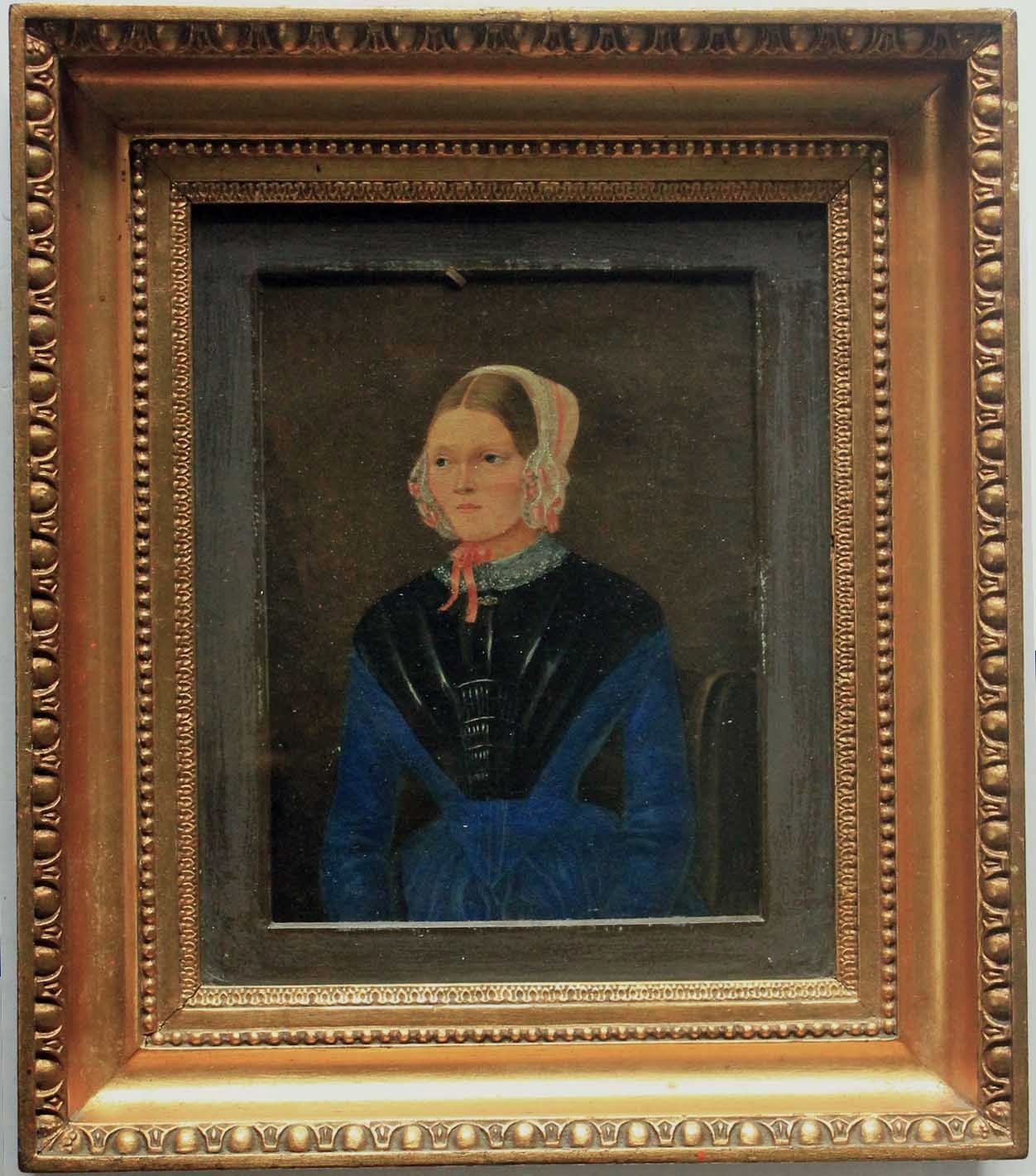 Antique portrait of a young woman c1843. Mother-in-law of Paul Gauguin.