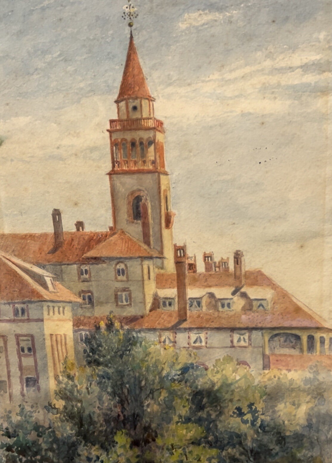 Colin Campbell Cooper, Born Philadelphia, 1856-1937, “California Church,” 16×12”