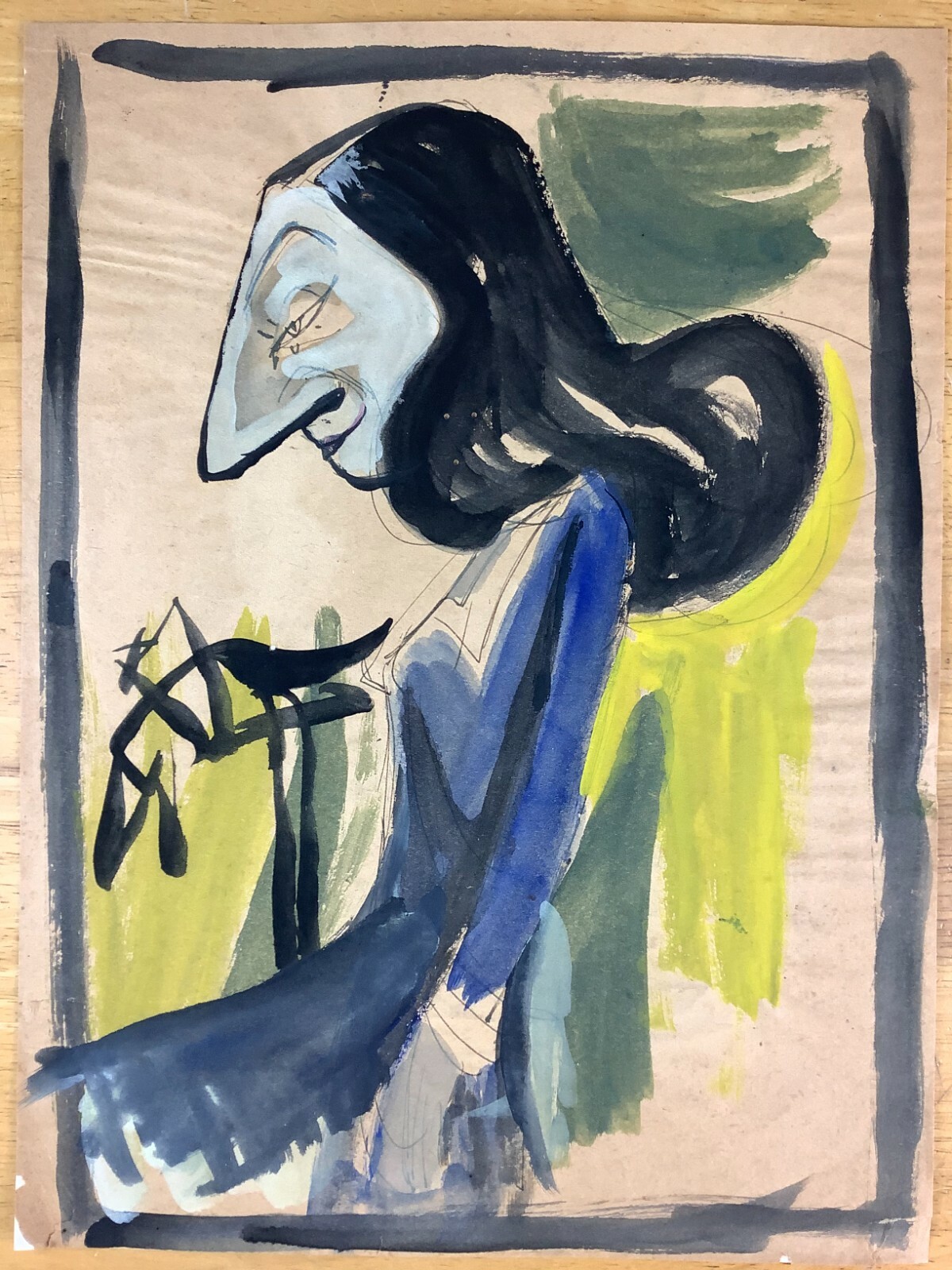 Juan David. Painting. Untitled, ca 1972. Mixed media on paper on cardboard