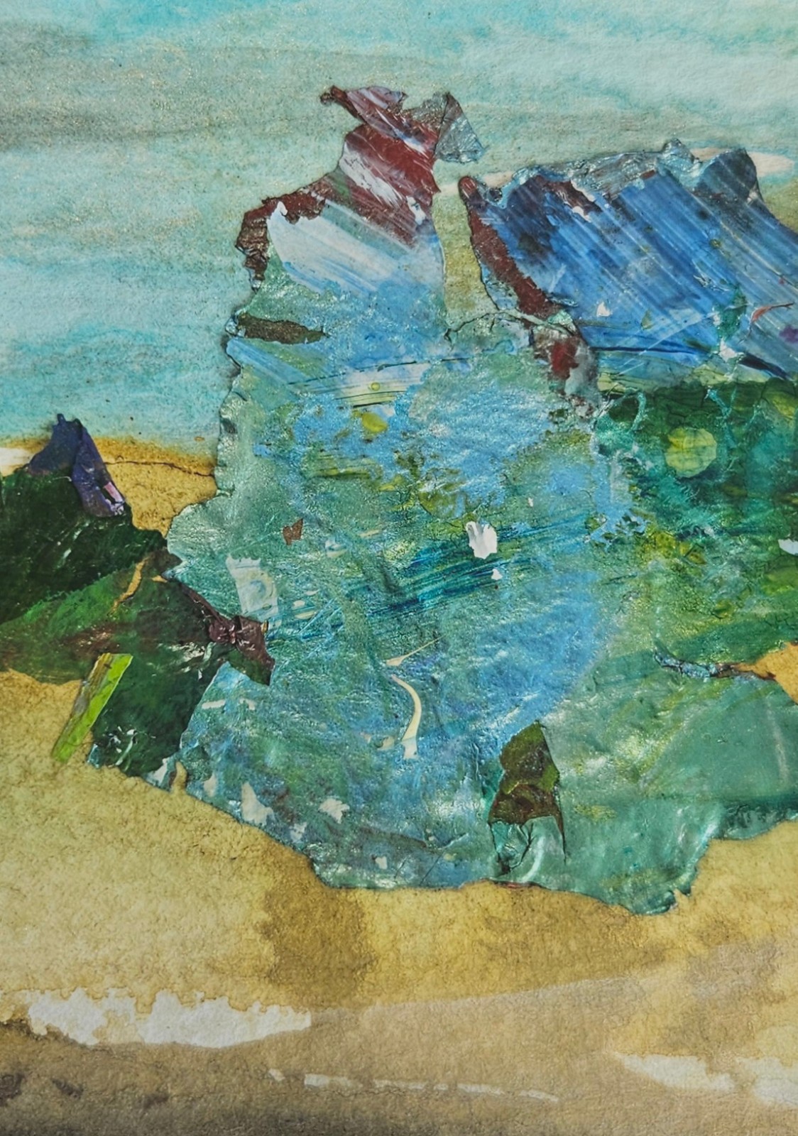 ACEO Card 2.5×3.5″ Original Miniature Art Abstract Landscape Series 5/11 #0017