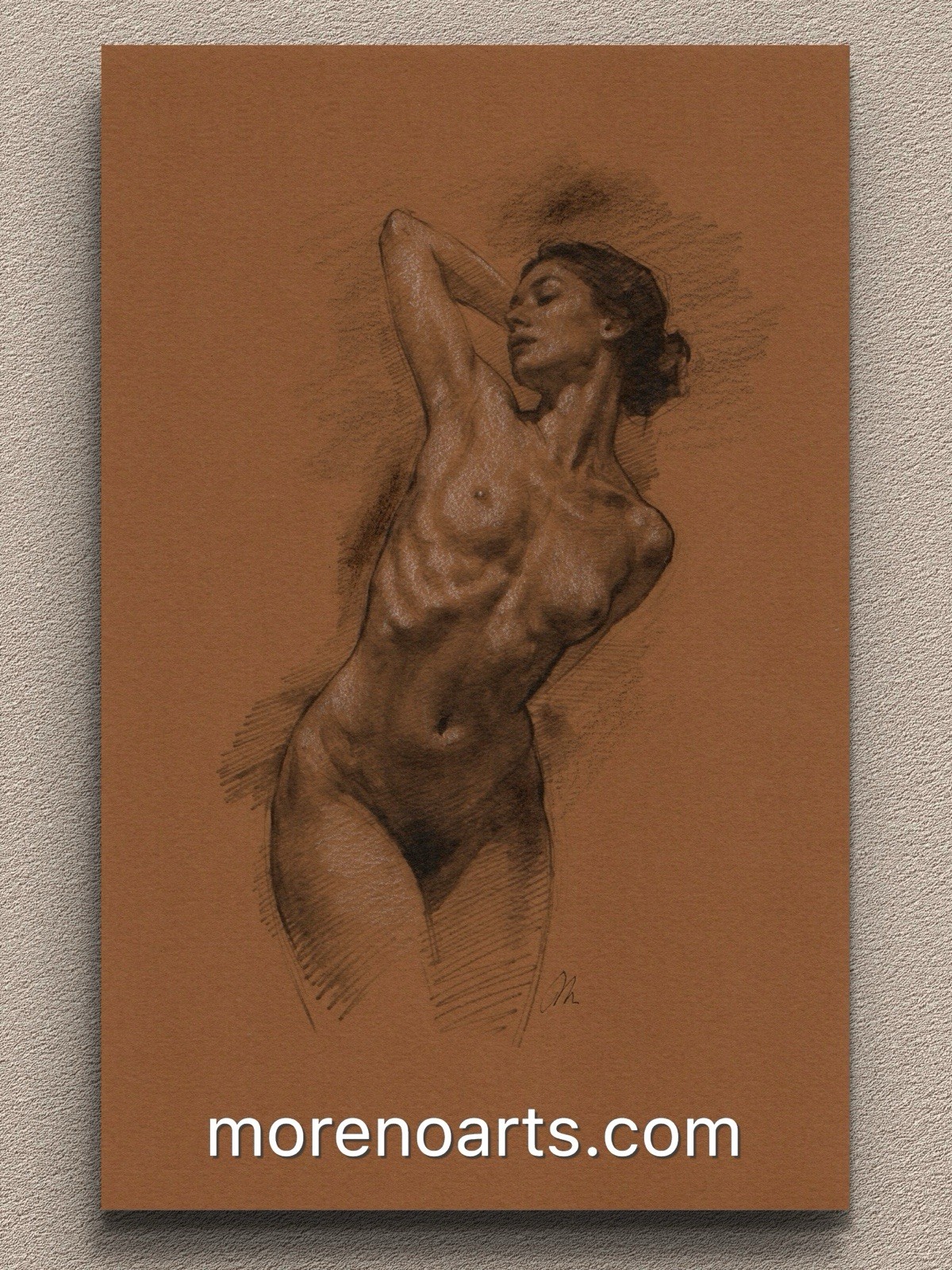 Original Mixed Media Female Portrait Figure Drawing Collectors Size (5.5×8.5)