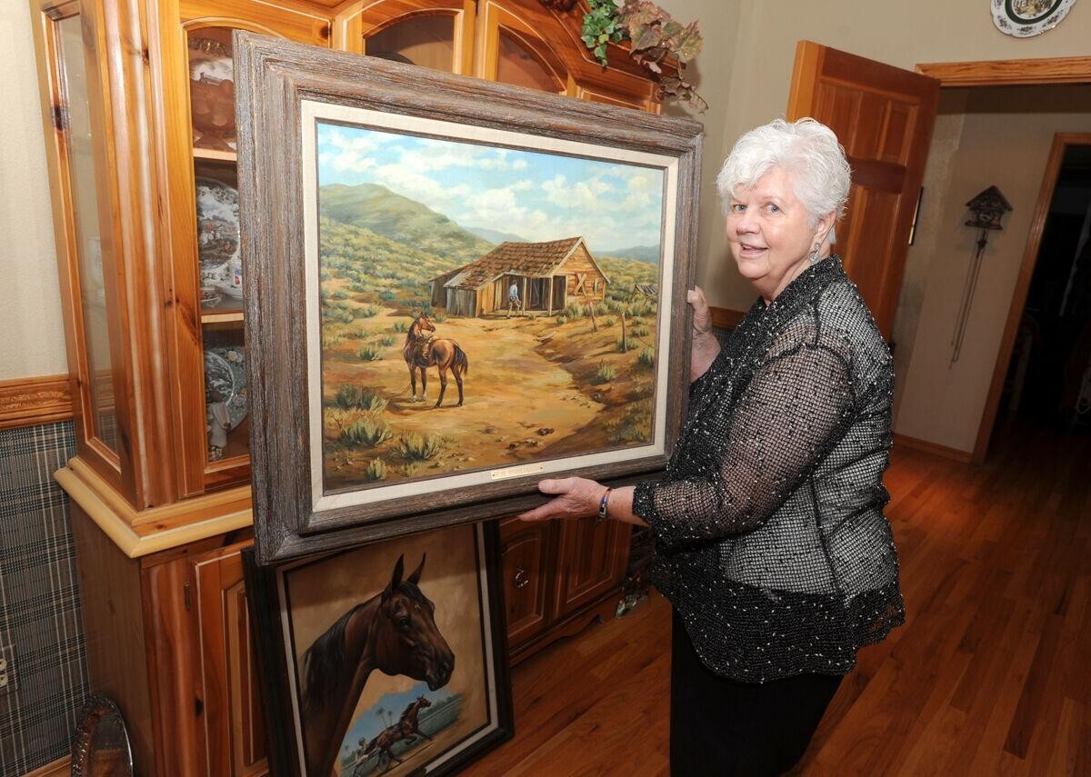 🔥 RARE Fine Vintage Old Western American Paint Horse Oil Painting BILOTTA 1960s