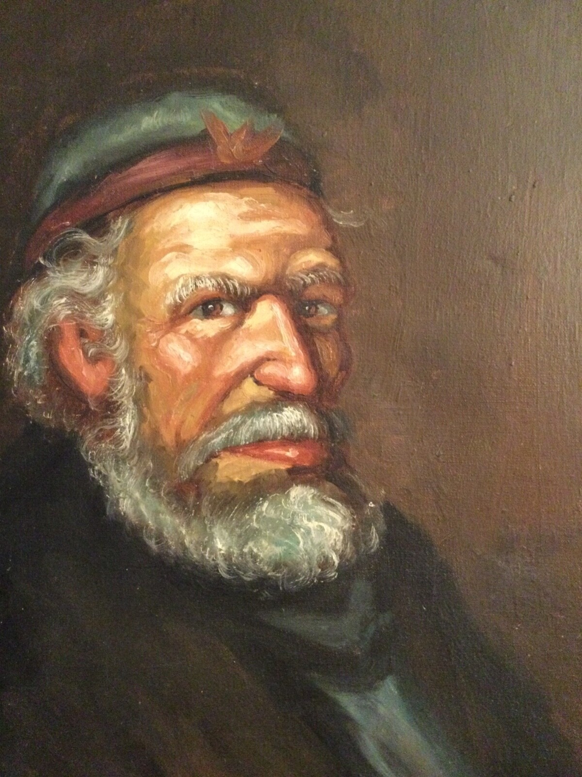 F. Vincent VTG Oil on Canvas Painting Portrait