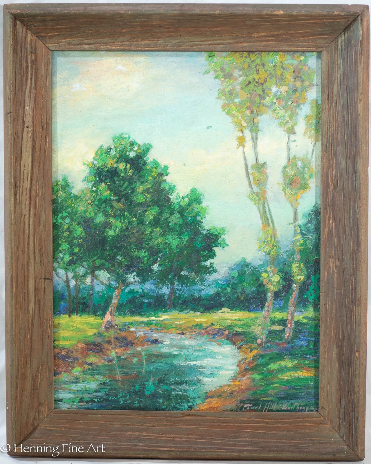 Pearl Hill Worthington Antique Impressionist Oil Painting, Rare Female Painter