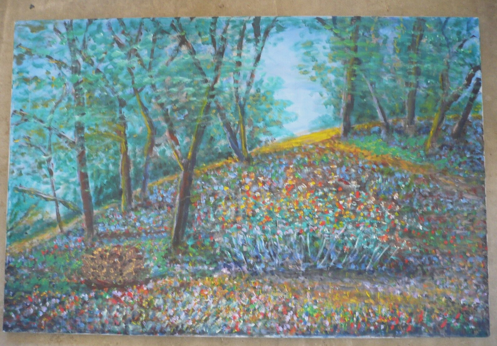 ROBERT WENZEL, NATURE WILDERNESS FIELD FLOWERS FLOWERS CALIFORNIA MODERN CA OIL