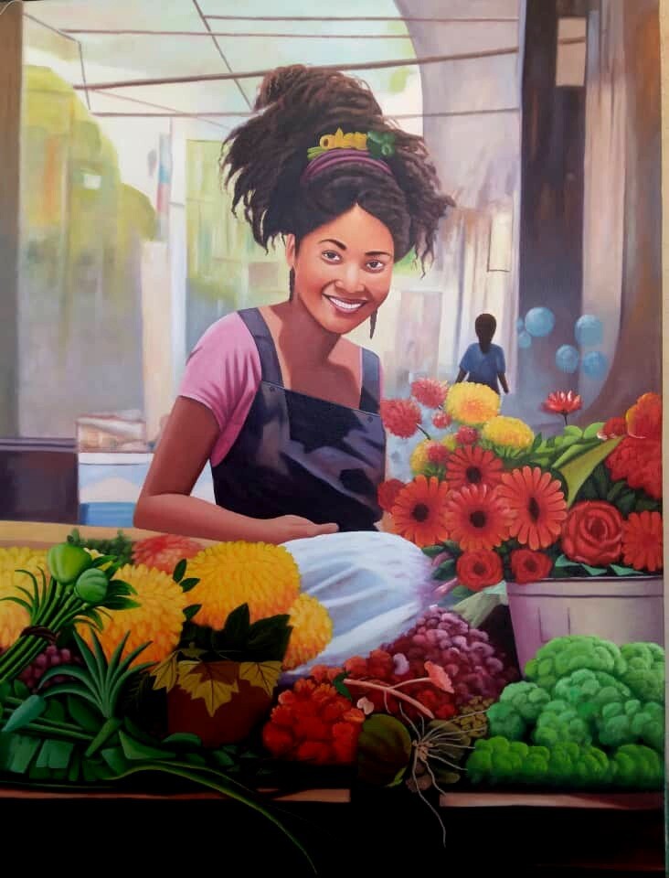ŠTUNNING 30 x 40 Original ART BY THE LISTED MASTER LORVENS LOVENS-HAITI HAITIAN-