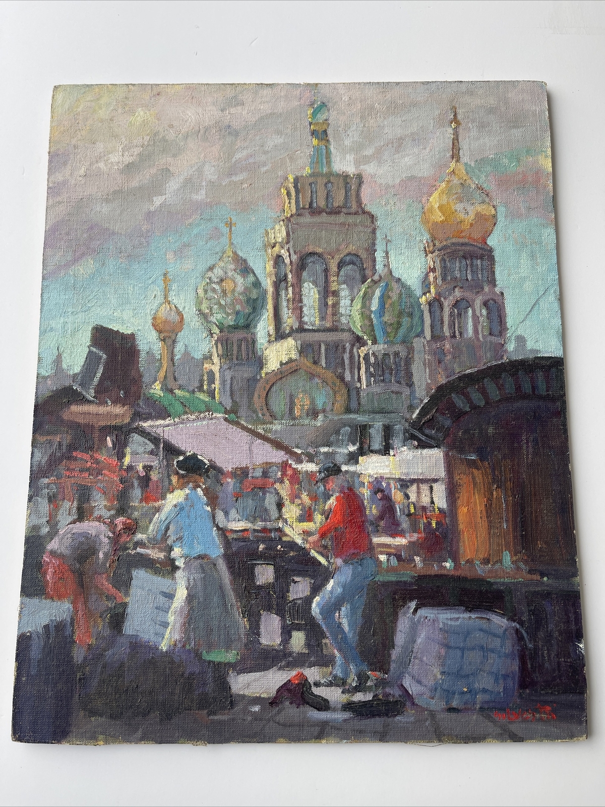 Silvio Silvestri PAINTING LANDSCAPE LISTED AMERICAN ARTIST 20” MOSQUE CHURCH
