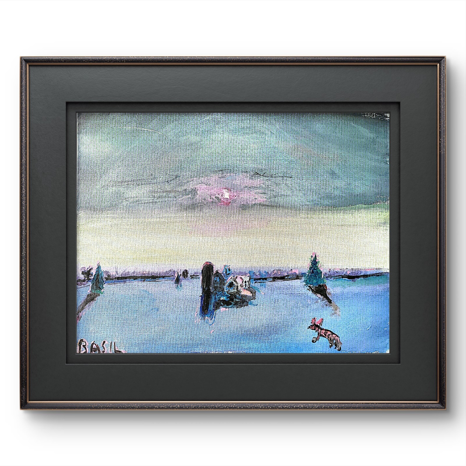 Sunrise Fox Farm Abstract Expressionist Original Painting Canvas