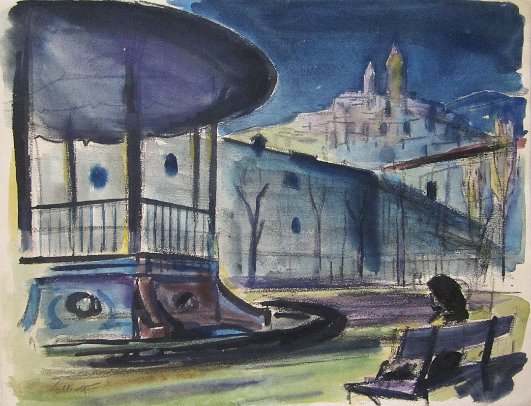 ARTHUR ELLIOTT Signed c. 1955 Original Watercolor Painting – LISTED