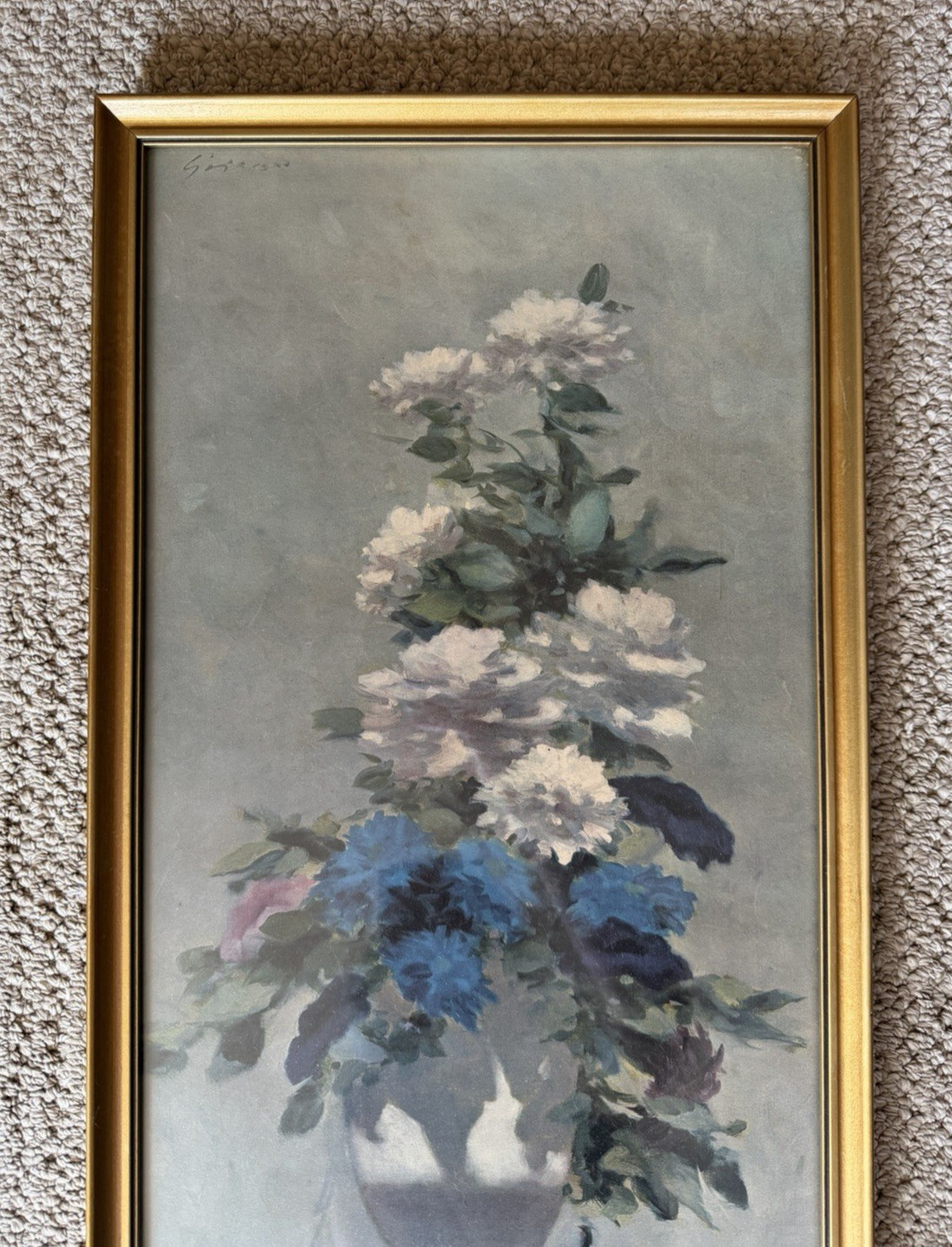 Bleuets Petunias et Fruit Anders Gisson Framed Print Private Collection