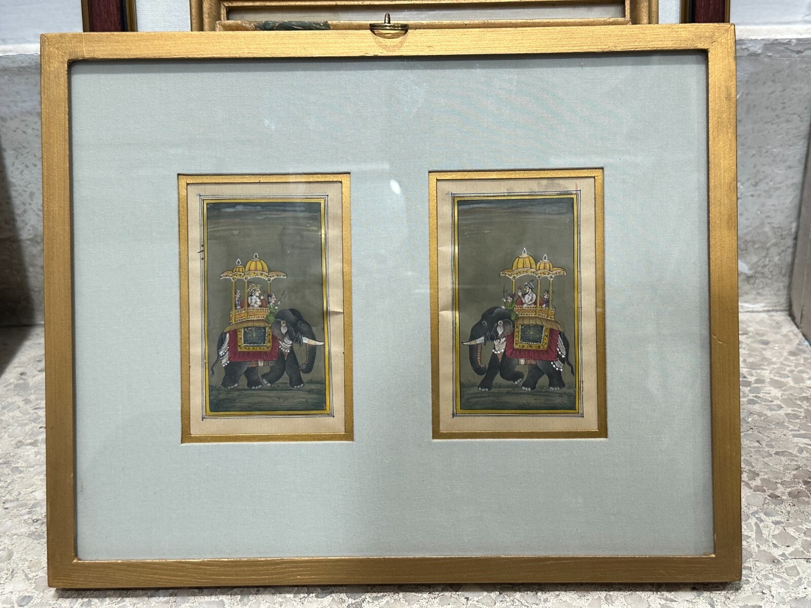 Four Indian Painting In One Frame Hand Miniature Mini Paintings 10.5×8.5 Inch